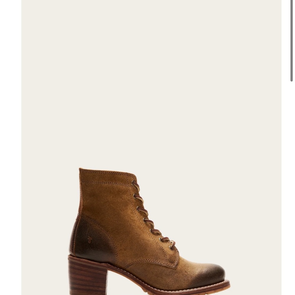 Frye Tan and Brown Lace Up Boots